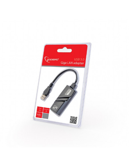 ADAPTOR RETEA GEMBIRD, extern, USB 3.0, port RJ-45, 1000 Mbps