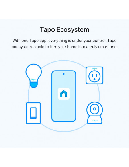 BEC LED wireless TP-LINK, 800lm, 8.7W, E27, se conecteaza la