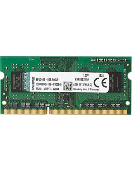 NB MEMORY 4GB PC12800 DDR3/SO KVR16LS11/4 KINGSTON,KVR16LS11/4
