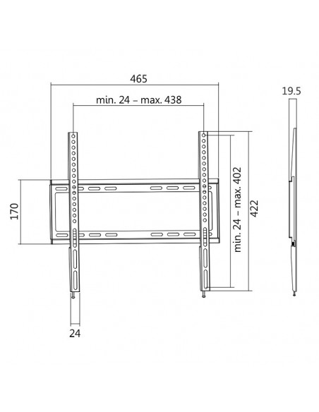 SUPORT de perete LOGILINK, pt 1 TV/monitor plat, diag. max 55