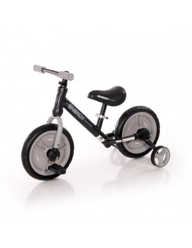 Bicicleta Energy, cu pedale si roti ajutatoare, Grey,10050480004