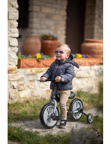 Bicicleta Energy, cu pedale si roti ajutatoare, Grey,10050480004