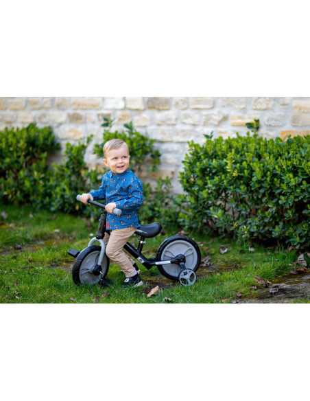 Bicicleta Energy, cu pedale si roti ajutatoare, Grey,10050480004