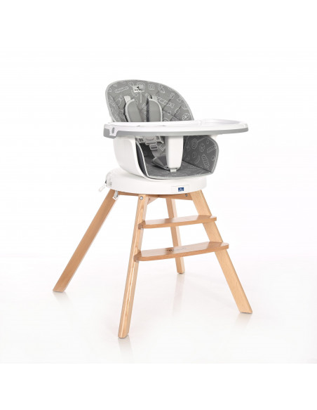 Scaun de masa cu sezut rotativ Napoli, 3 in 1, Grey