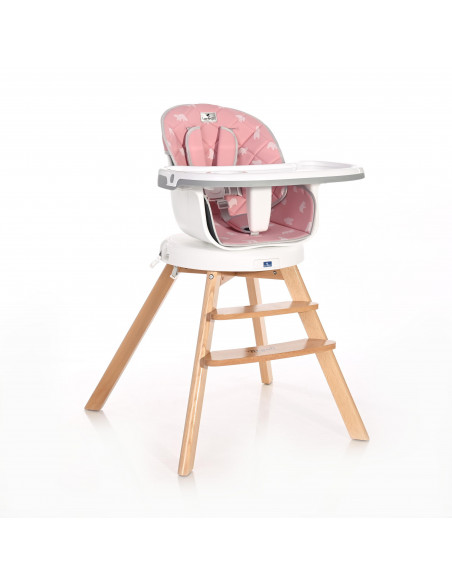Scaun de masa cu sezut rotativ Napoli, 3 in 1, Pink