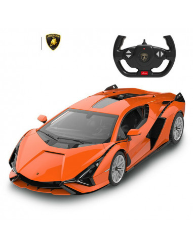 Masina Cu Telecomanda Lamborghini Sian Portocaliu Cu Scara 1 La