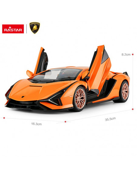 Masina Cu Telecomanda Lamborghini Sian Portocaliu Cu Scara 1 La