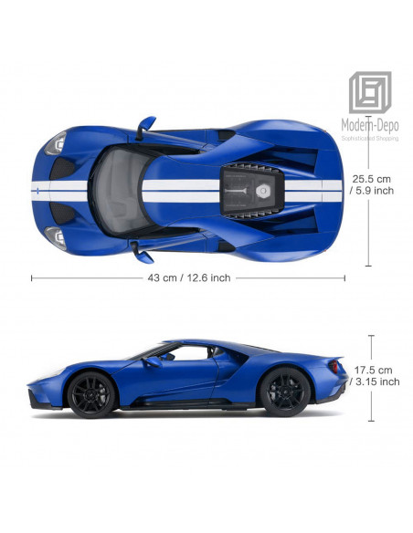 Masina Cu Telecomanda Ford Gt Albastru Cu Scara 1 La