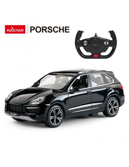 Masina Cu Telecomanda Porsche Cayenne Turbo Negru Cu Scara 1 La