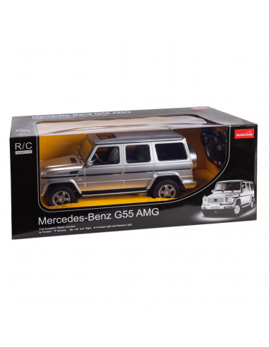 Masina Cu Telecomanda Mercedes-benz G55 Argintiu Cu Scara 1 La