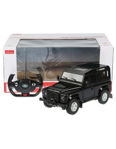 Masina Cu Telecomanda Land Rover Defender Negru Cu Scara 1 La