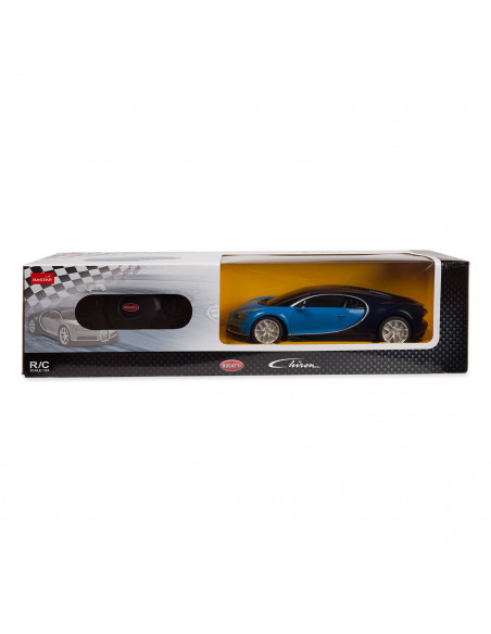 Masina Cu Telecomanda Bugatti Chiron Albastru Cu Scara 1 La