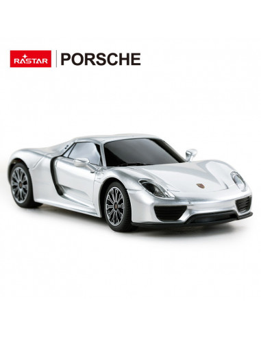 Masina Cu Telecomanda Porsche 918 Spyder Argintiu Cu Scara 1 La