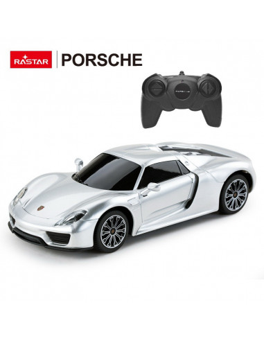 Masina Cu Telecomanda Porsche 918 Spyder Argintiu Cu Scara 1 La