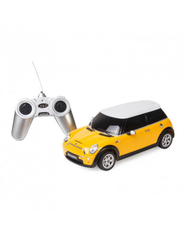 Masina Cu Telecomanda Minicooper Galben Cu Scara 1 La