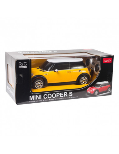 Masina Cu Telecomanda Minicooper Galben Cu Scara 1 La