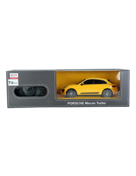 Masina Cu Telecomanda Porsche Macan Turbo Galben Cu Scara 1 La