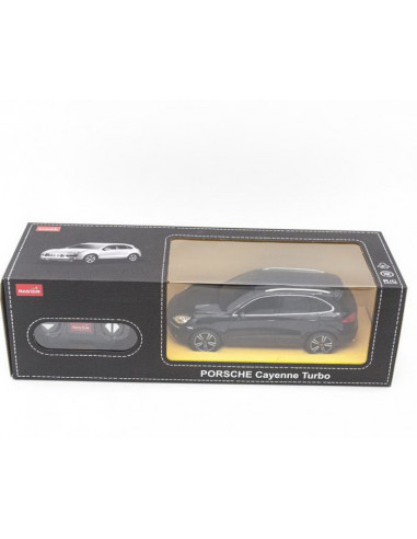 Masina Cu Telecomanda Porsche Cayenne Turbo Negru Cu Scara 1 La
