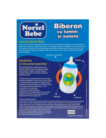 Biberon Cu Lumini Si Sunete, Jucarie Bebelusi Noriel,Uniq16111