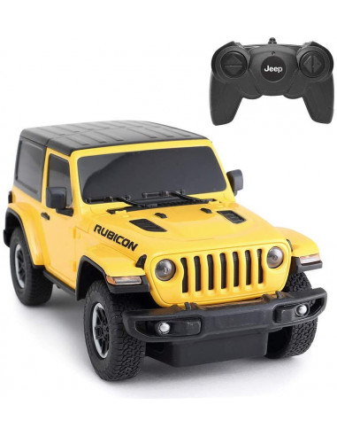 Masina Cu Telecomanda Jeep Wrangler Rubicon Galben Cu Scara 1