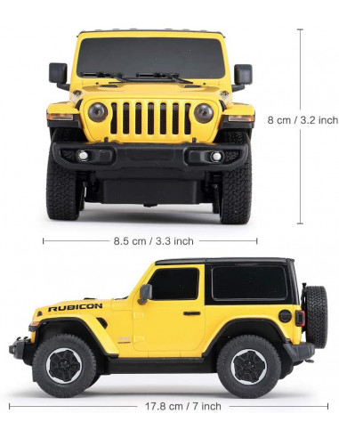 Masina Cu Telecomanda Jeep Wrangler Rubicon Galben Cu Scara 1