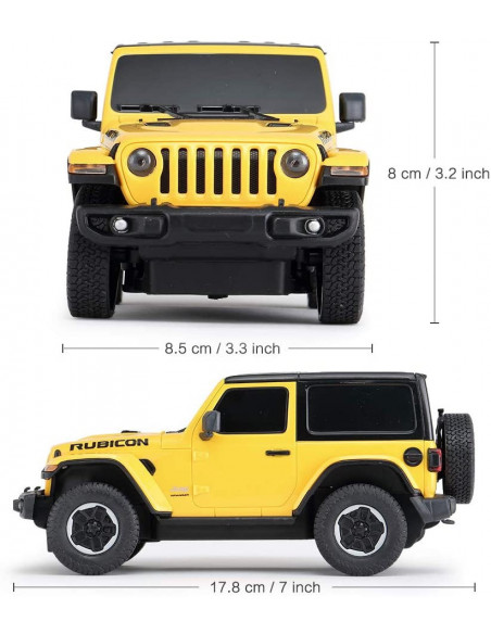 Masina Cu Telecomanda Jeep Wrangler Rubicon Galben Cu Scara 1