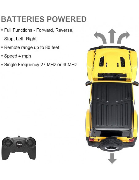 Masina Cu Telecomanda Jeep Wrangler Rubicon Galben Cu Scara 1