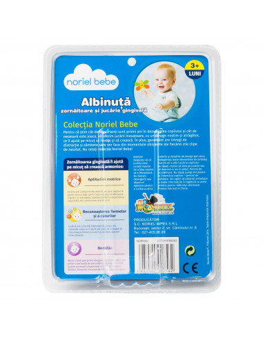 Jucarie Dentitie Albinuta, Jucarie Bebelusi Noriel,Uniq6562