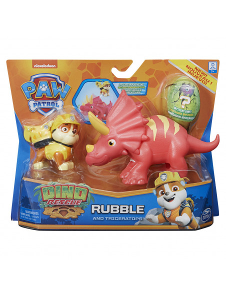 Patrula Catelusilor Set Figurina Catelus Rubble Si Dinozaur