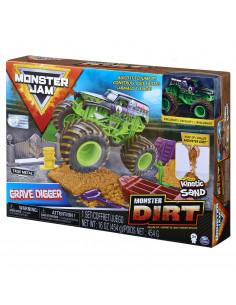 Monster Jam Set Camioneta Cu Nisip Si Accesorii Grave Digger