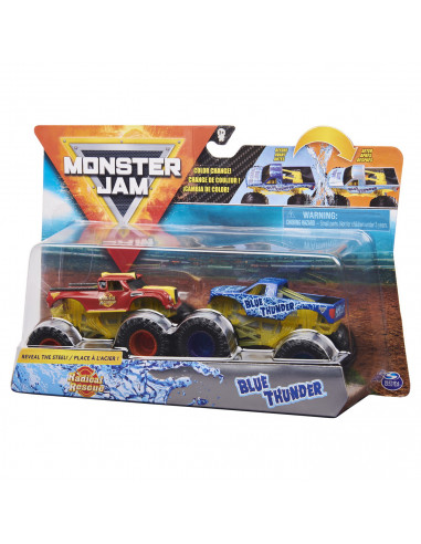 Monster Jam Set 2 Masinute Radical Rescue Si Blue Thunder Color