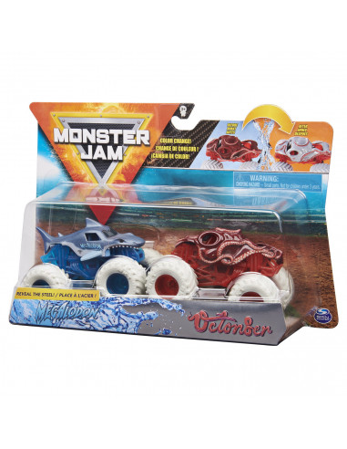 Monster Jam Set 2 Masinute Megalodon Si Octonber Color
