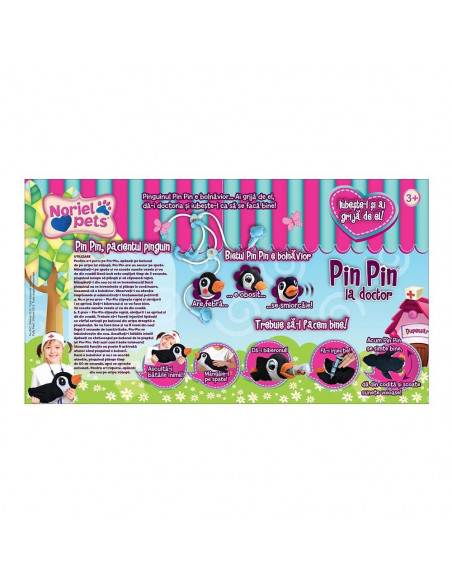 Pinguinul Pin Pin La Doctor, Jucarie De Plus Noriel,NOR4339