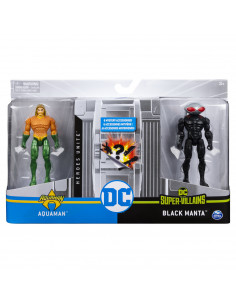 Set 2 Figurine Flexibile Aquaman Si Black Manta Cu 6 Accesorii