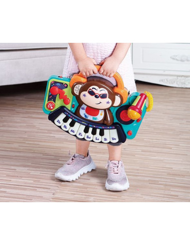 Pianina Bebe Maimutica Dj Cu Lumini Sunete Si Microfon,3137