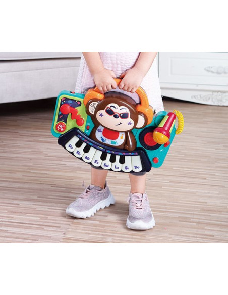 Pianina Bebe Maimutica Dj Cu Lumini Sunete Si Microfon,3137