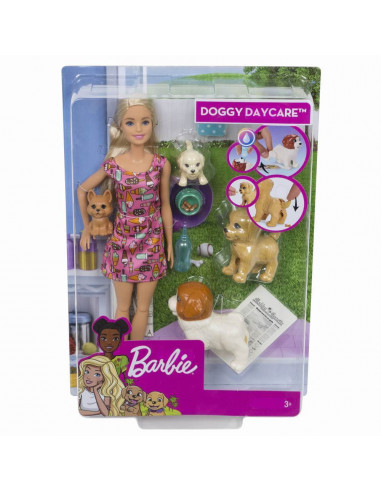 Papusa Barbie Set Cu Catelusi,MTFXH08