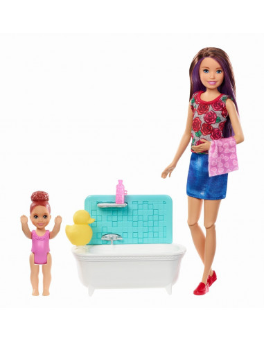 Papusa Barbie Mamica Satena Cu Bebelus,MTFHY97_FXH05