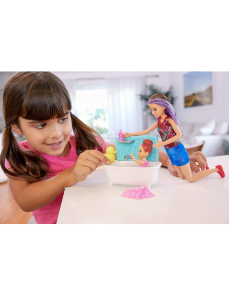Papusa Barbie Mamica Satena Cu Bebelus,MTFHY97_FXH05