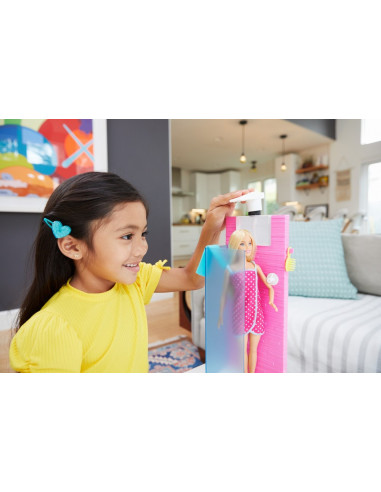 Barbie Set Baie Cu Dus Si Papusa Blonda,MTDVX51_FXG51
