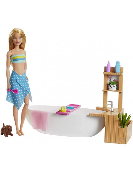 Barbie Set Cu Papusa O Baie Relaxanta,MTGJN32