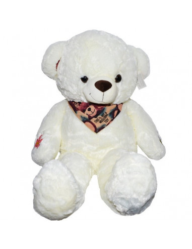 Ursulet De Plus Cu Esarfa, 80 Cm, Alb,24576