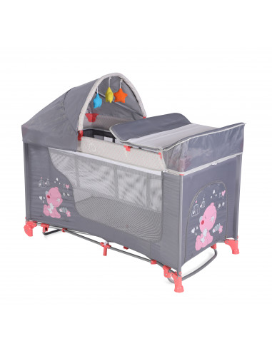 Patut MOONLIGHT 2 niveluri si balansoar, Pink&grey My