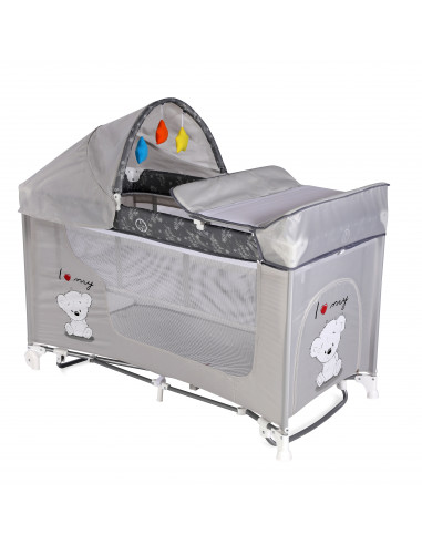 Patut MOONLIGHT 2 niveluri si balansoar, Grey,10080421833