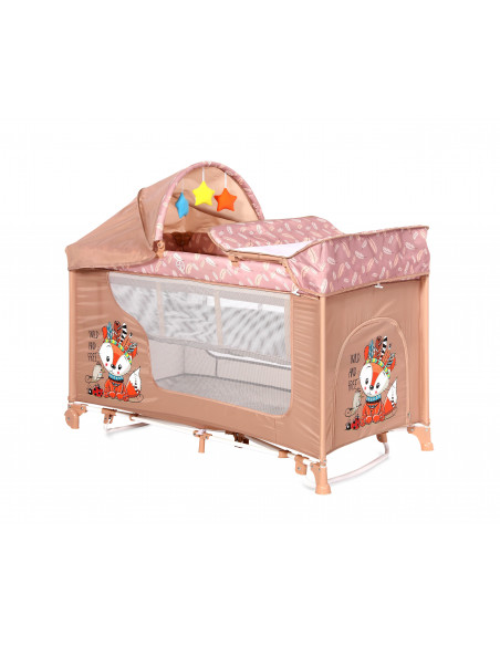 Patut MOONLIGHT 2 niveluri si balansoar, Beige Foxy,10080422042