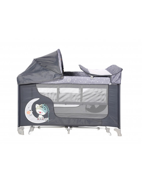 Patut MOONLIGHT 2 niveluri si balansoar, Grey Cute