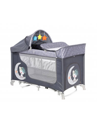 Patut MOONLIGHT 2 niveluri si balansoar, Grey Cute