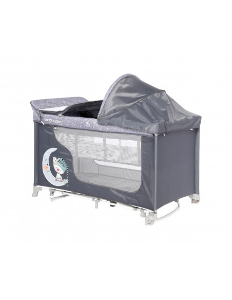 Patut MOONLIGHT 2 niveluri si balansoar, Grey Cute