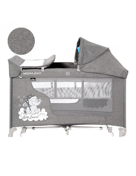 Patut MOONLIGHT 2 niveluri si balansoar, Grey Luxe,10080422068