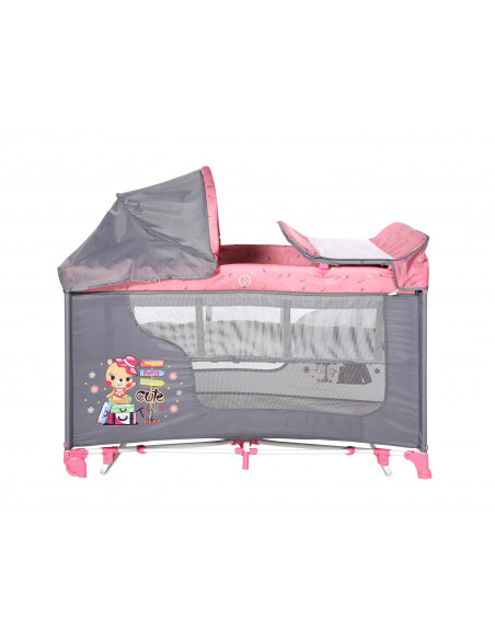 Patut MOONLIGHT 2 niveluri si balansoar, Pink